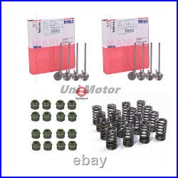 16X Engine Valve Set & Seal Valve Spring and Valve Steam For Audi A4 VW 1.8 2.0T