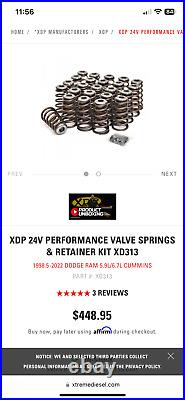 XDP 24V Performance Valve Springs Retainer Kit For 98.5-18 Dodge 5.9 6.7 Cummins